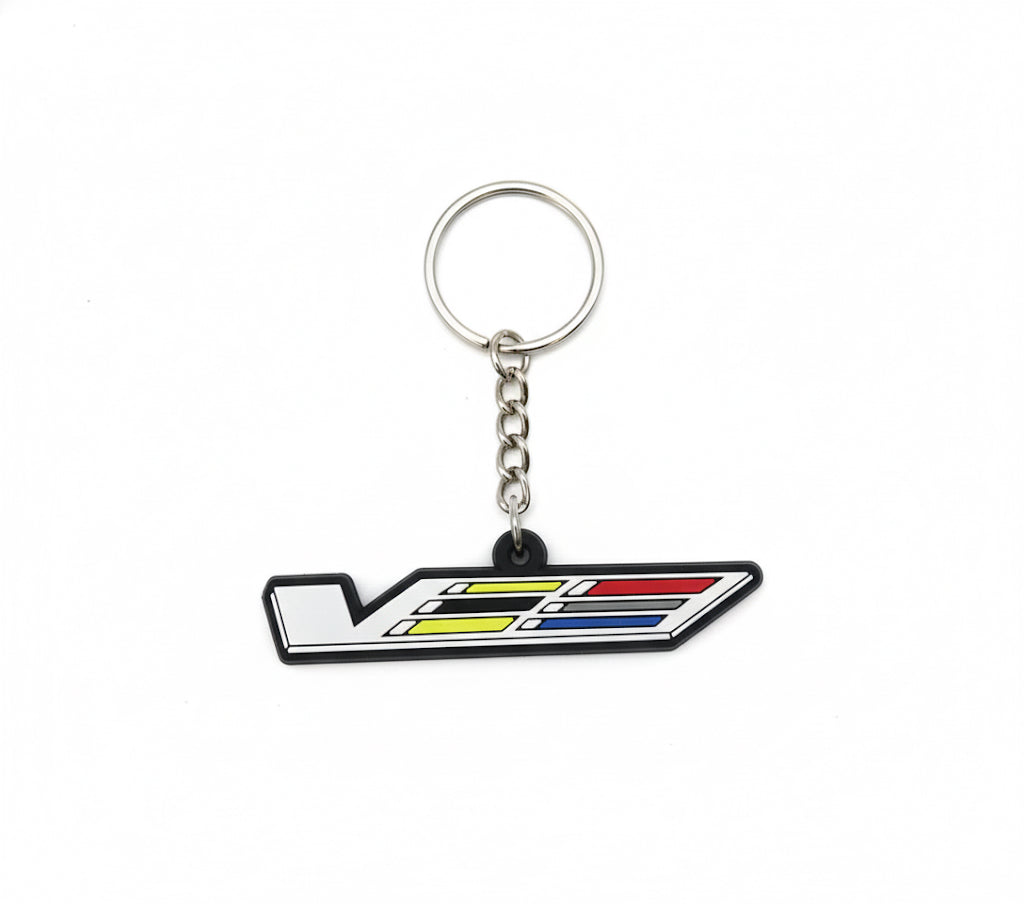 CADILLAC V LOGO SOFT RUBBER KEYCHAIN